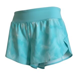 Athleta Run With It 3.5 Shorts XL Aqua Blue Camo Quick Dry Running